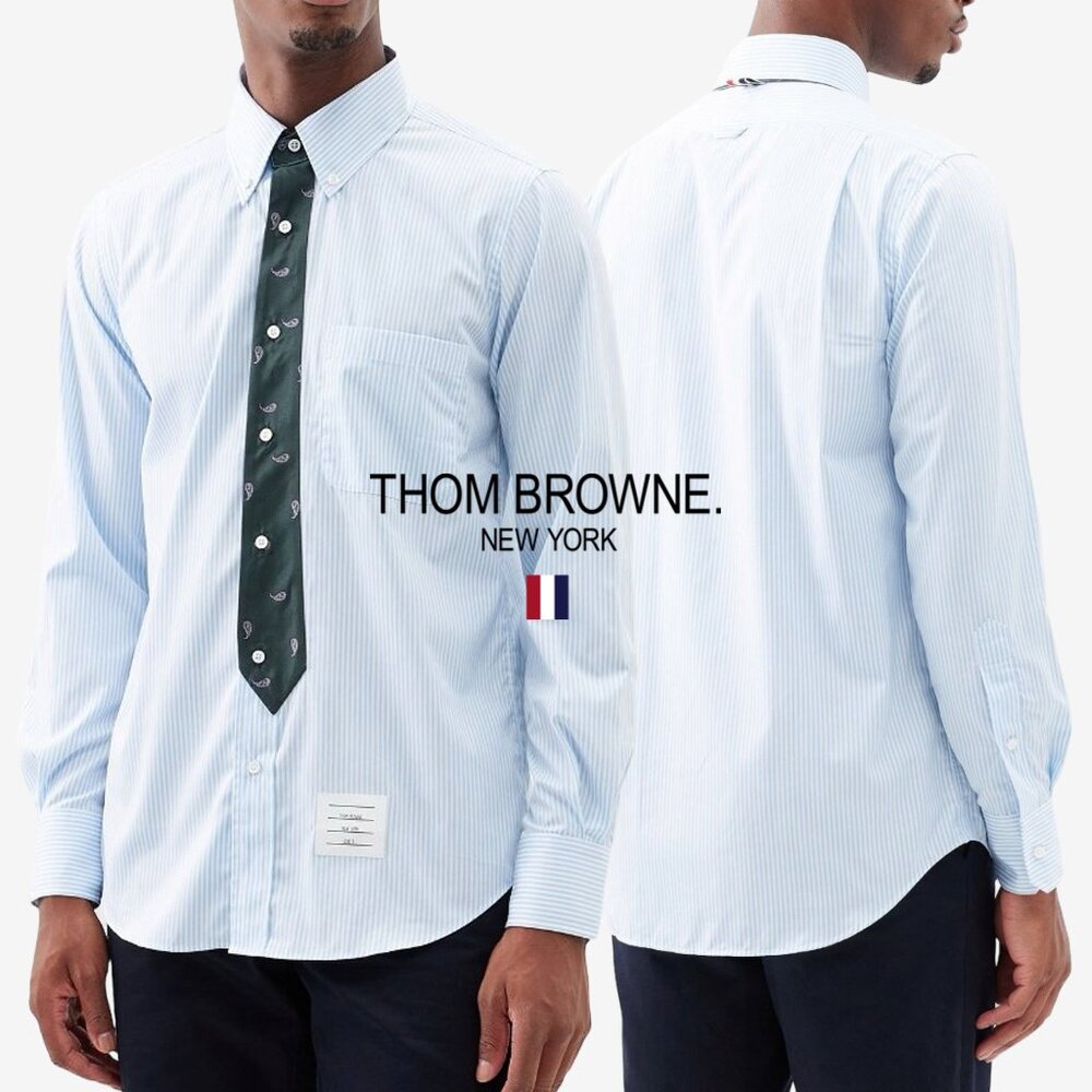 ✧ Thom Browne paisley tie detail shirt